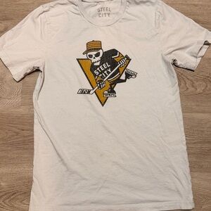Men’s Cream/Gray Steel City Pittsburgh Penguins Hockey T-Shirt